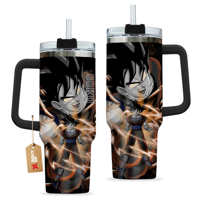 Goku Dragon Ball Anime Custom Stanley Quencher 40Oz Stainless Steel Tumbler With Handle