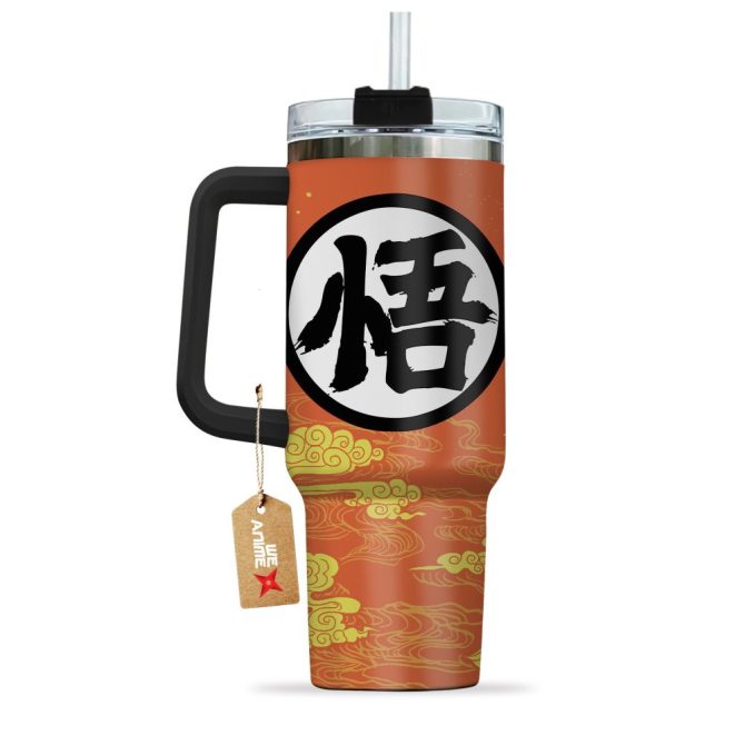 Goku Kanji Symbol Dragon Ball Anime Custom Stanley Quencher 40Oz Stainless Steel Tumbler With Handle - Image 4