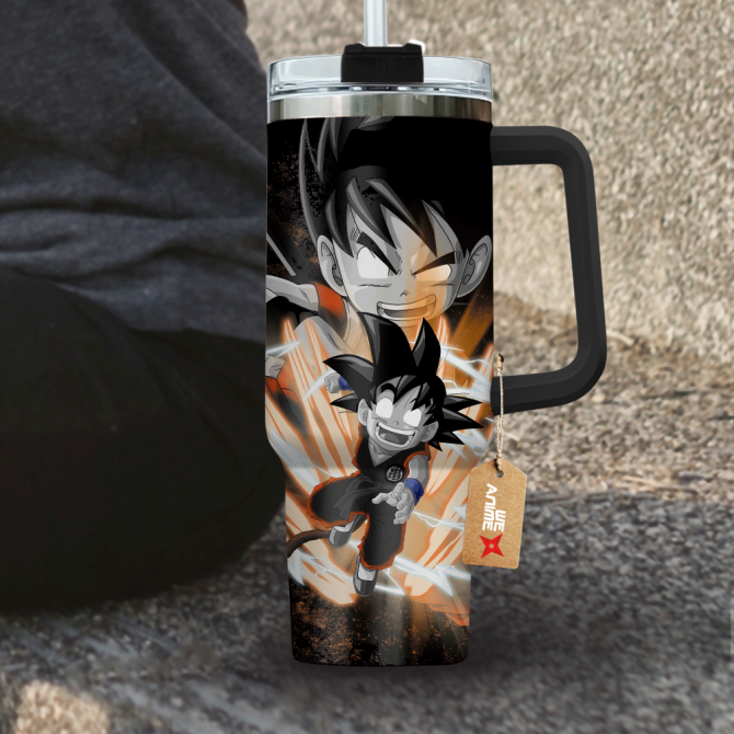 Goku Kid Dragon Ball Anime Custom Stanley Quencher 40Oz Stainless Steel Tumbler With Handle - Image 3