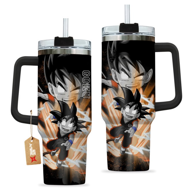 Goku Kid Dragon Ball Anime Custom Stanley Quencher 40Oz Stainless Steel Tumbler With Handle