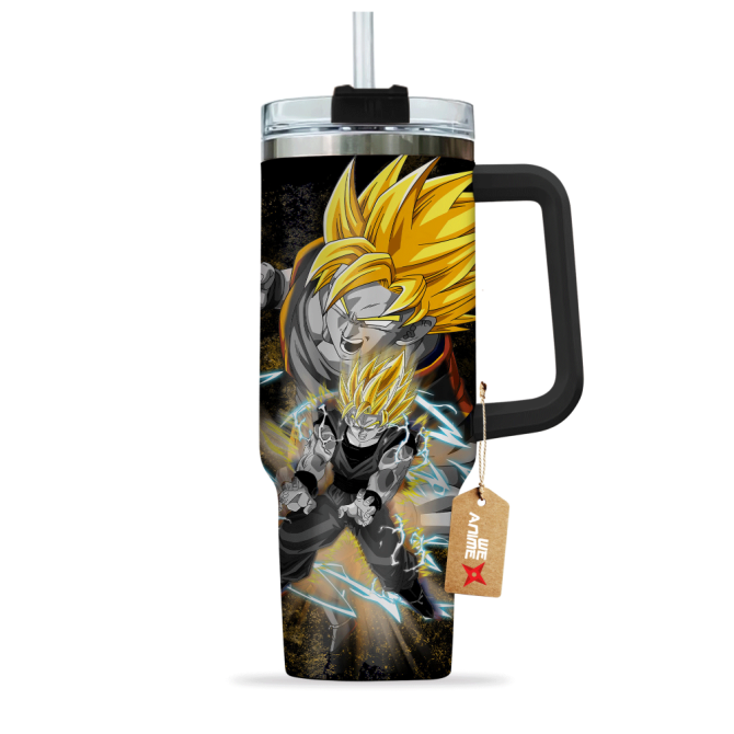 Goku Super Saiyan Dragon Ball Anime Custom Stanley Quencher 40Oz Stainless Steel Tumbler With Handle - Image 3