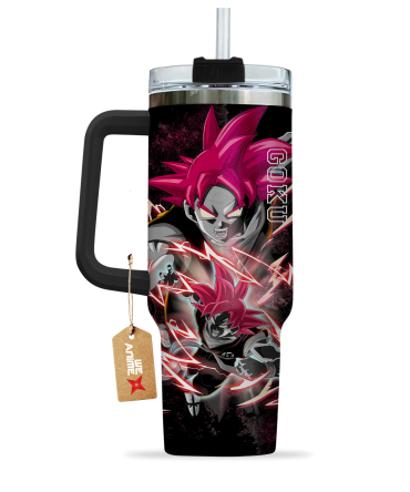 Goku Super Saiyan God Dragon Ball Anime Custom Stanley Quencher 40Oz Stainless Steel Tumbler With Handle