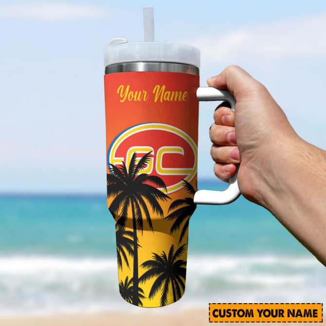 Gold Coast Suns Afl Custom Stanley Quencher 40Oz Stainless Steel Tumbler With Handle - Image 3