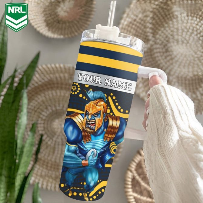 Gold Coast Titans Mascot Nrl Custom Stanley Quencher 40Oz Stainless Steel Tumbler With Handle - Image 2