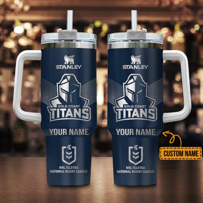 Gold Coast Titans Nrl Custom Stanley Quencher 40Oz Stainless Steel