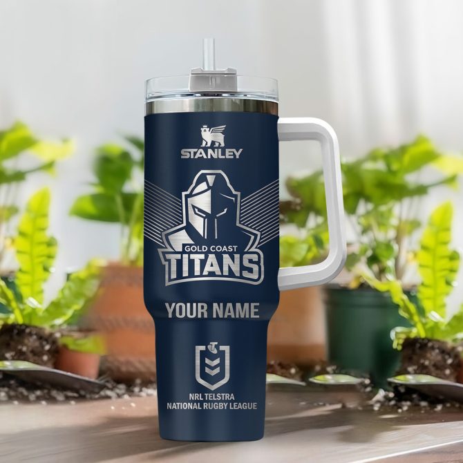 Gold Coast Titans Nrl Custom Stanley Quencher 40Oz Stainless Steel - Image 2