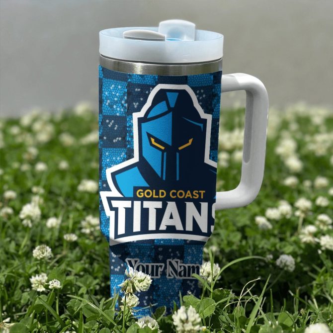 Gold Coast Titans Nrl Custom Stanley Quencher 40Oz Stainless Steel Tumbler With Handle - Image 2