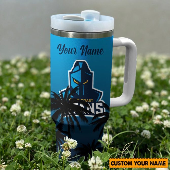 Gold Coast Titans Nrl Custom Stanley Quencher 40Oz Stainless Steel Tumbler With Handle - Image 2