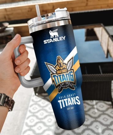 Gold Coast Titans Nrl Custom Stanley Quencher 40Oz Stainless Steel Tumbler With Handle