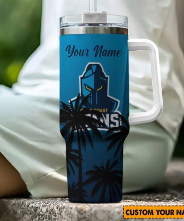 Gold Coast Titans Nrl Custom Stanley Quencher 40Oz Stainless Steel Tumbler With Handle