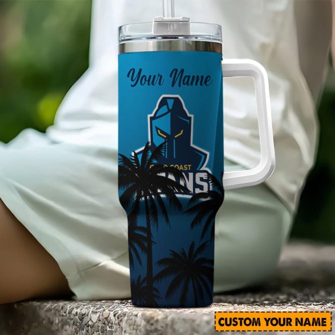 Gold Coast Titans Nrl Custom Stanley Quencher 40Oz Stainless Steel Tumbler With Handle