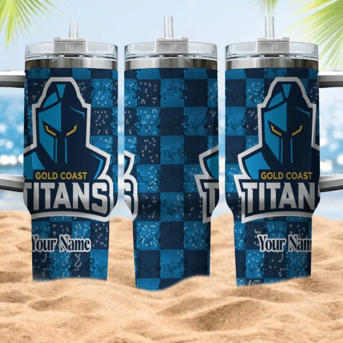 Gold Coast Titans Nrl Custom Stanley Quencher 40Oz Stainless Steel Tumbler With Handle - Image 3