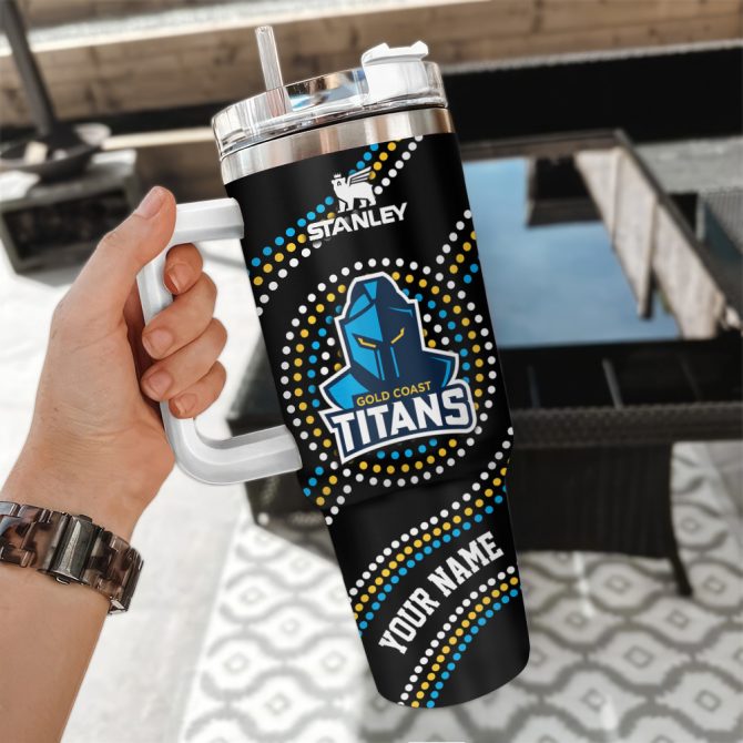 Gold Coast Titans Nrl Custom Stanley Quencher 40Oz Stainless Steel Tumbler With Handle - Image 3