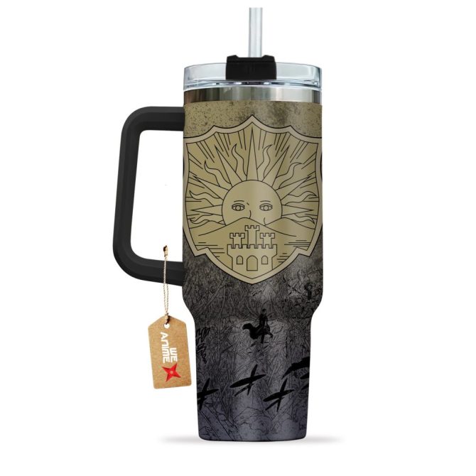 Golden Dawn Symbol Black Clover Anime Custom Stanley Quencher 40Oz Stainless Steel Tumbler With Handle - Image 3