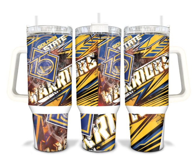 Golden State Warriors Nba Custom Stanley Quencher 40Oz Stainless Steel Tumbler With Handle