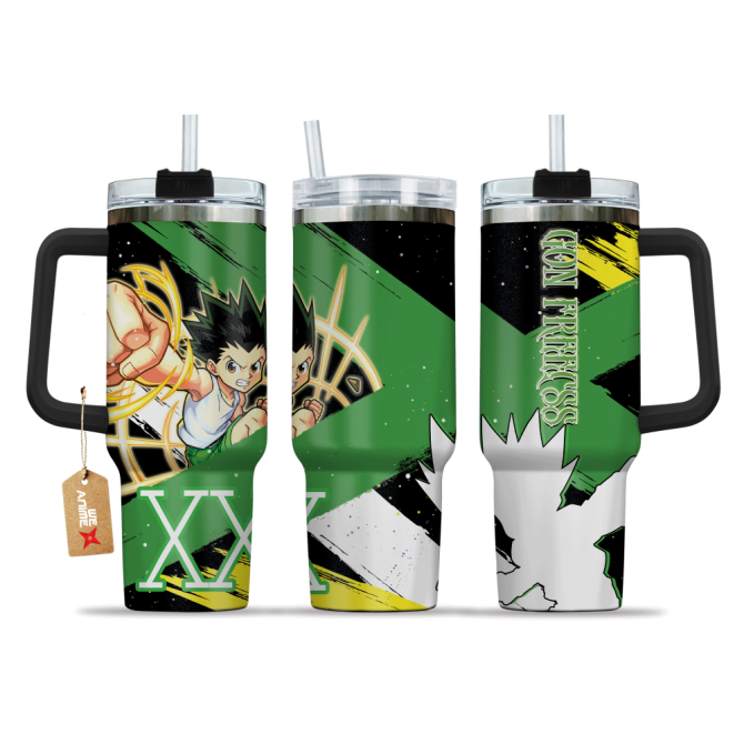 Gon Freecss Hunter X Hunter Anime Custom Stanley Quencher 40Oz Stainless Steel Tumbler With Handle