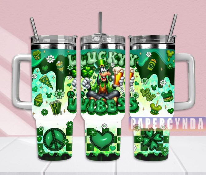 Goofy Custom Stanley Quencher 40Oz Stainless Steel Tumbler With Handle