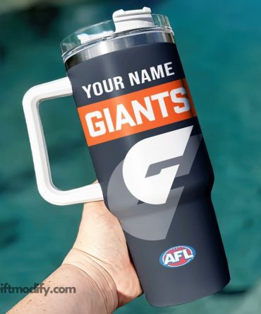 Greater Western Sydney Giants Afl Custom Stanley Quencher 40Oz Stainless Steel Tumbler With Handle