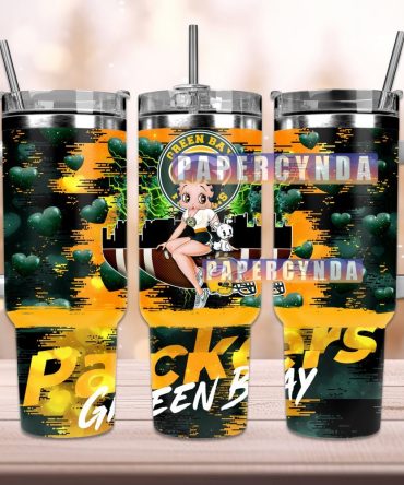 Green Bay Packers Custom Stanley Quencher 40Oz Stainless Steel Tumbler With Handle