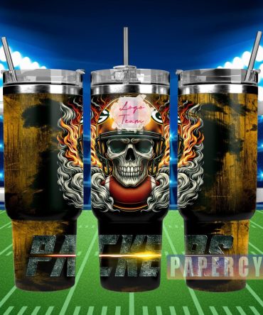 Green Bay Packers Custom Stanley Quencher 40Oz Stainless Steel Tumbler With Handle