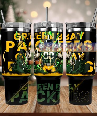 Green Bay Packers Custom Stanley Quencher 40Oz Stainless Steel Tumbler With Handle