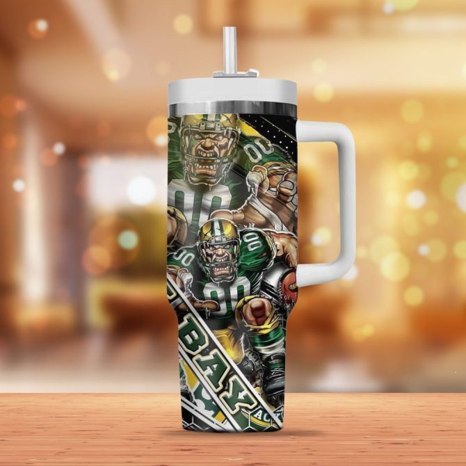 Green Bay Packers Mascot Nfl Custom Stanley Quencher 40Oz Stainless Steel Tumbler With Handle - Image 3