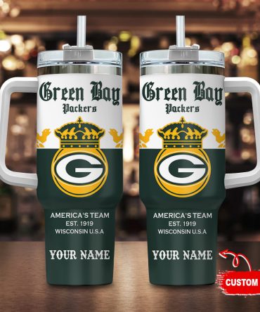 Green Bay Packers Nfl Corona Extra Custom Stanley Quencher 40Oz Stainless Steel Tumbler With Handle
