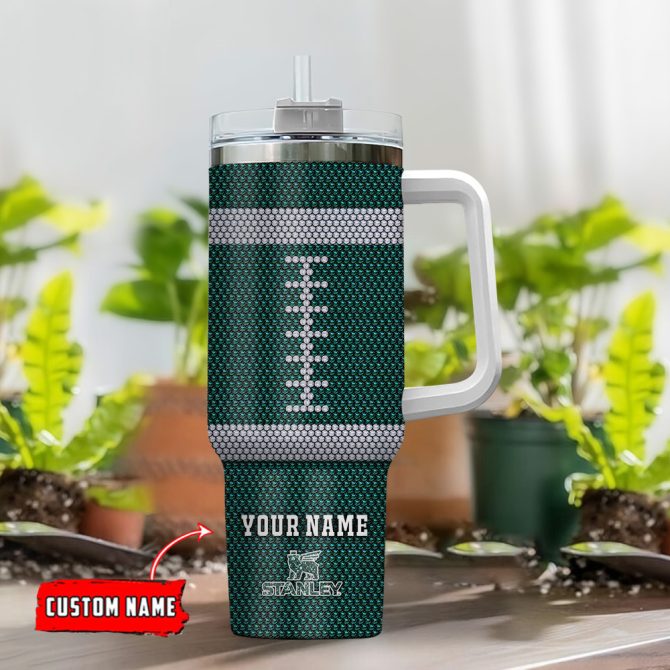 Green Bay Packers Nfl Crystal Custom Stanley Quencher 40Oz Stainless Steel Tumbler With Handle - Image 2