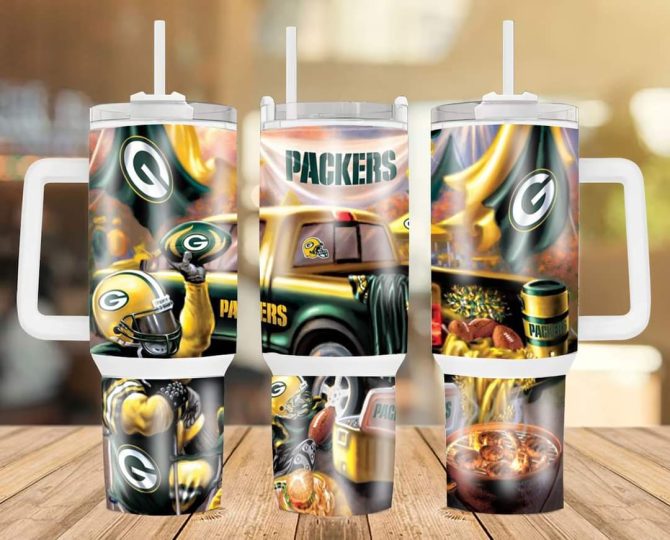 Green Bay Packers Nfl Custom Stanley Quencher 40Oz Stainless Steel