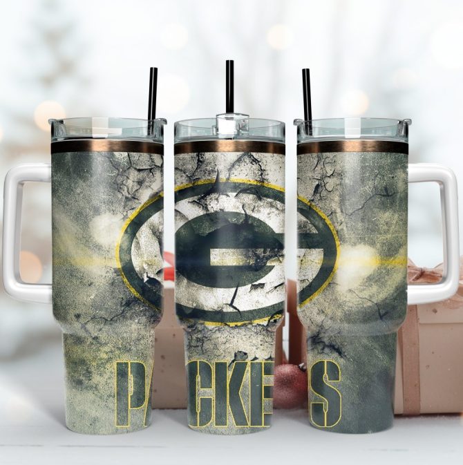 Green Bay Packers Nfl Custom Stanley Quencher 40Oz Stainless Steel Tumbler With Handle