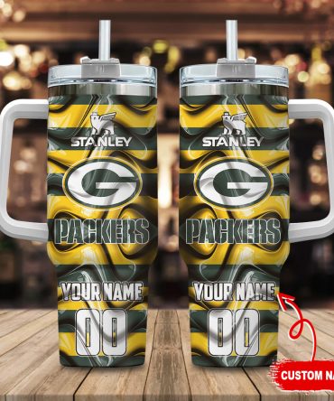 Green Bay Packers Nfl Custom Stanley Quencher 40Oz Stainless Steel Tumbler With Handle