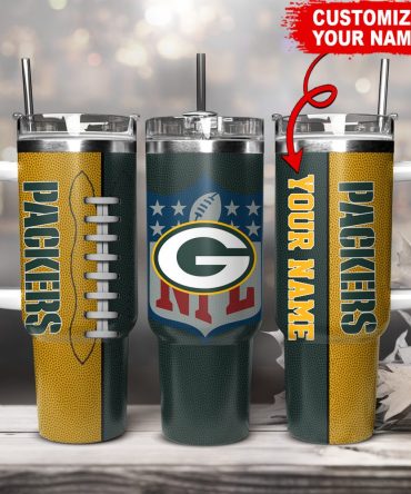 Green Bay Packers Nfl Custom Stanley Quencher 40Oz Stainless Steel Tumbler With Handle