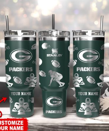 Green Bay Packers Nfl Custom Stanley Quencher 40Oz Stainless Steel Tumbler With Handle