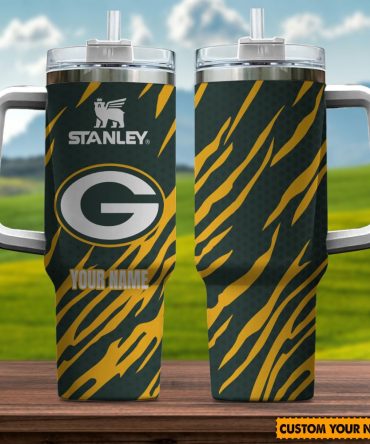 Green Bay Packers Nfl Custom Stanley Quencher 40Oz Stainless Steel Tumbler With Handle