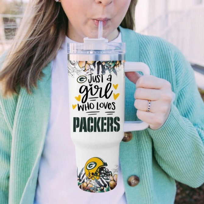 Green Bay Packers Nfl Custom Stanley Quencher 40Oz Stainless Steel Tumbler With Handle - Image 5