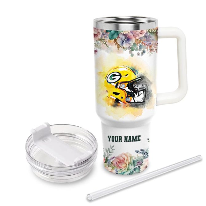 Green Bay Packers Nfl Custom Stanley Quencher 40Oz Stainless Steel Tumbler With Handle - Image 4