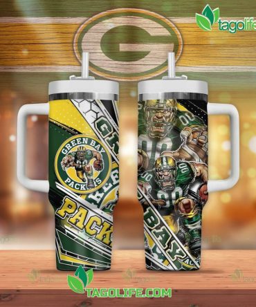 Green Bay Packers Nfl Custom Stanley Quencher 40Oz Stainless Steel Tumbler With Handle
