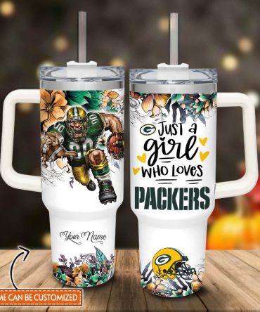 Green Bay Packers Nfl Custom Stanley Quencher 40Oz Stainless Steel Tumbler With Handle
