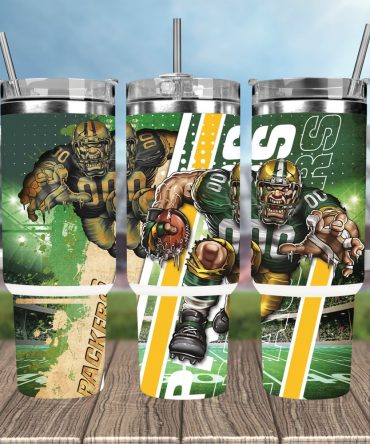 Green Bay Packers Nfl Mascot Custom Stanley Quencher 40Oz Stainless Steel Tumbler With Handle