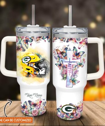 Green Bay Packers Nfl Custom Stanley Quencher 40Oz Stainless Steel Tumbler With Handle