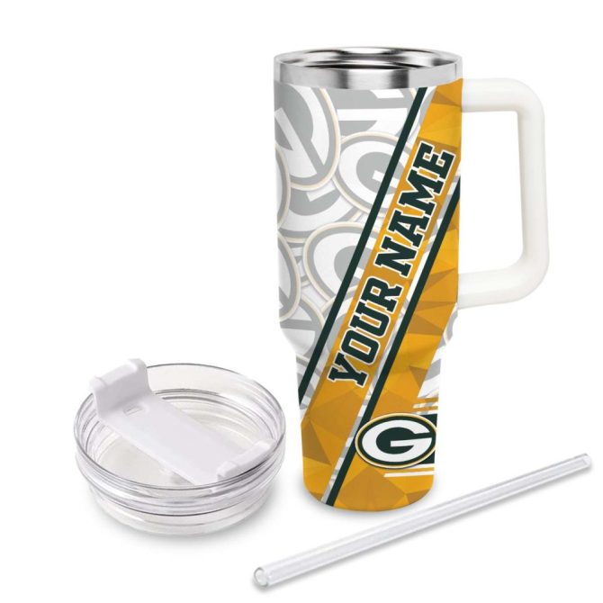 Green Bay Packers Nfl Custom Stanley Quencher 40Oz Stainless Steel Tumbler With Handle - Image 3