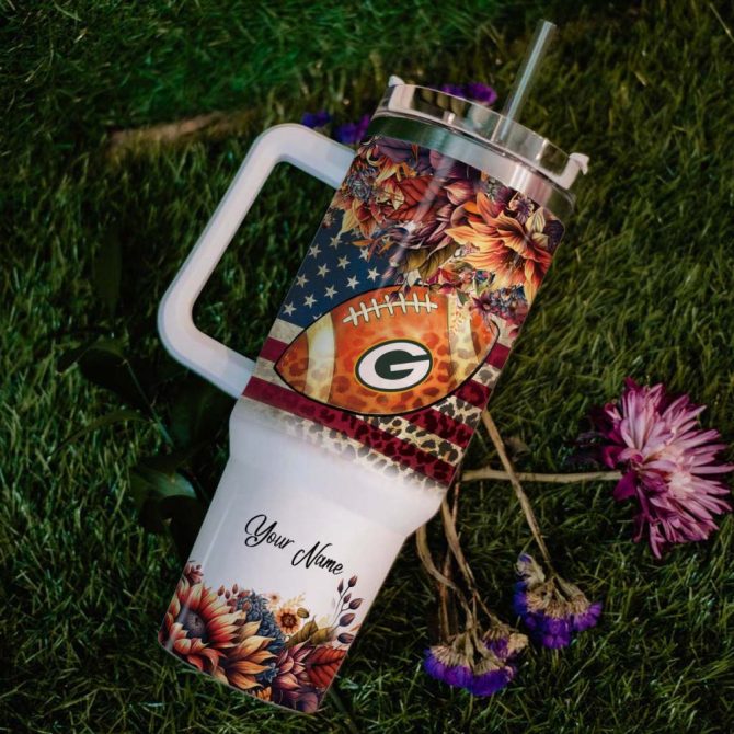 Green Bay Packers Nfl Custom Stanley Quencher 40Oz Stainless Steel Tumbler With Handle - Image 6