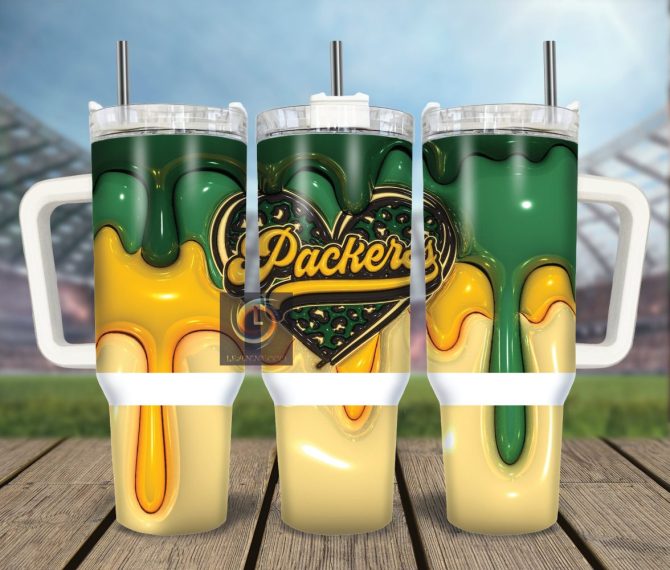 Green Bay Packers Nfl Custom Stanley Quencher 40Oz Stainless Steel Tumbler With Handle