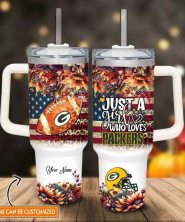 Green Bay Packers Nfl Custom Stanley Quencher 40Oz Stainless Steel Tumbler With Handle