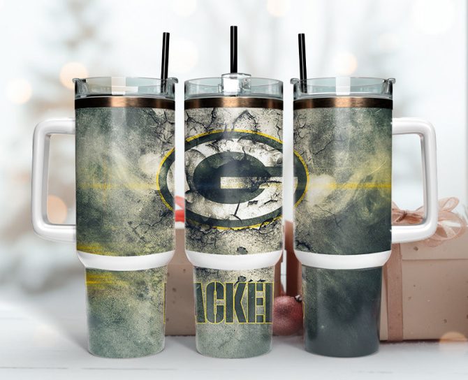 Green Bay Packers Nfl Custom Stanley Quencher 40Oz Stainless Steel Tumbler With Handle