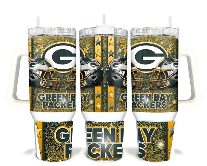 Green Bay Packers Nfl Custom Stanley Quencher 40Oz Stainless Steel Tumbler With Handle