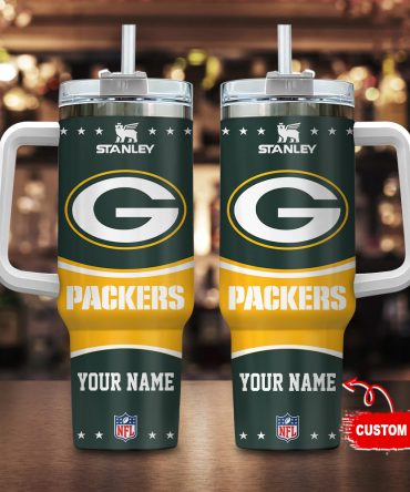 Green Bay Packers Nfl Custom Stanley Quencher 40Oz Stainless Steel Tumbler With Handle
