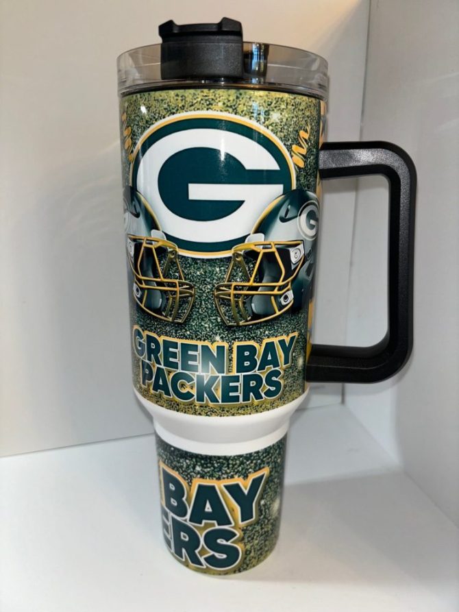 Green Bay Packers Nfl Custom Stanley Quencher 40Oz Stainless Steel Tumbler With Handle - Image 2