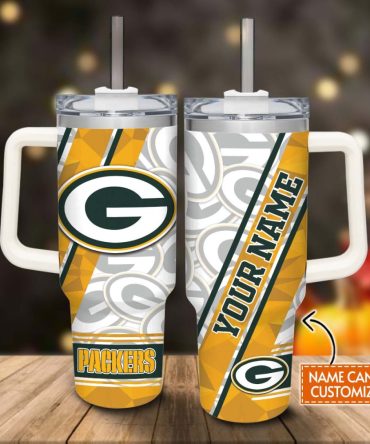Green Bay Packers Nfl Custom Stanley Quencher 40Oz Stainless Steel Tumbler With Handle