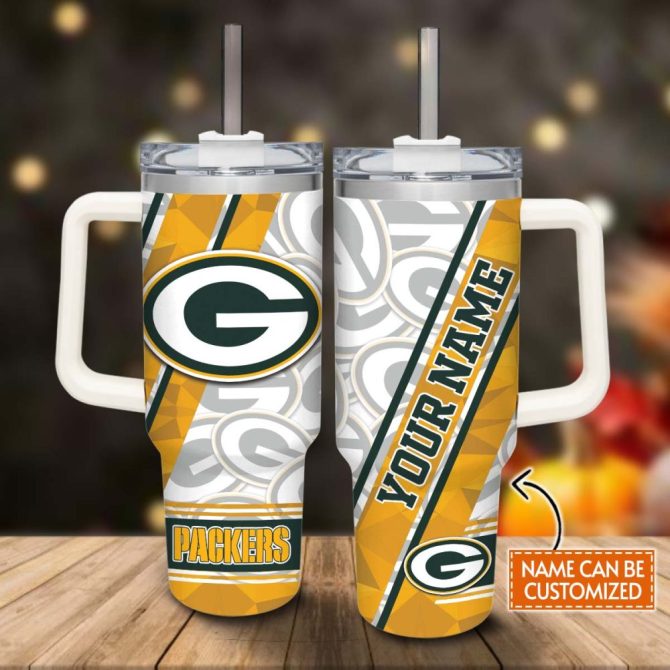 Green Bay Packers Nfl Custom Stanley Quencher 40Oz Stainless Steel Tumbler With Handle